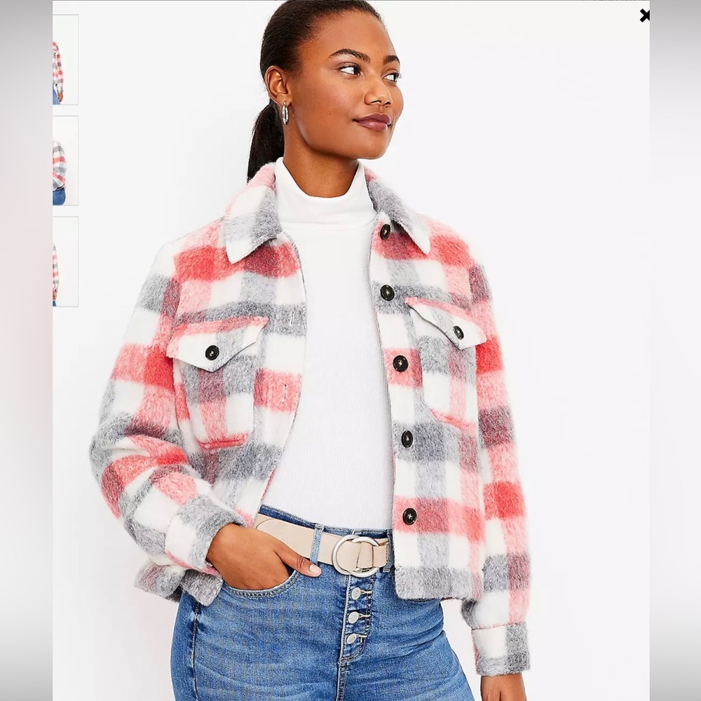 NWT Loft Brushed Plaid Jacket Size Large